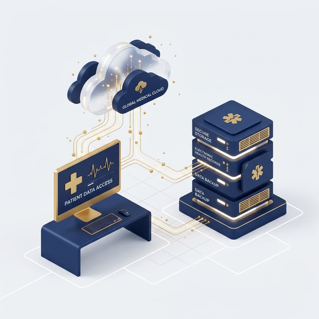 Healthcare IT support and EMR implementation illustration
